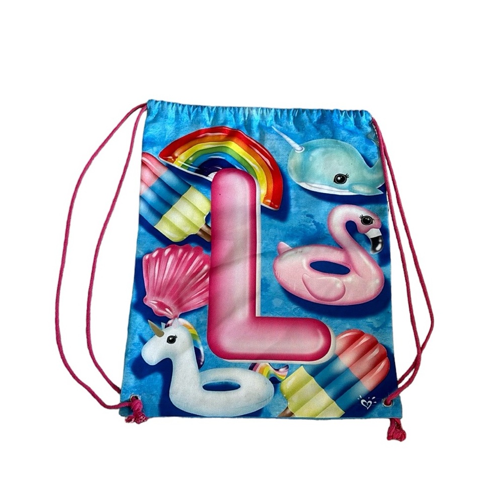 Justice Letter “L” Drawstring Backpack